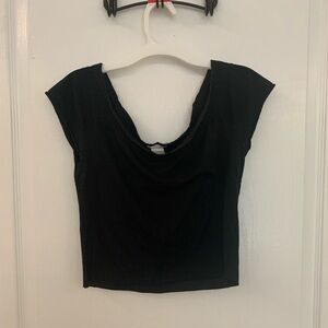 Drop shoulder crop top